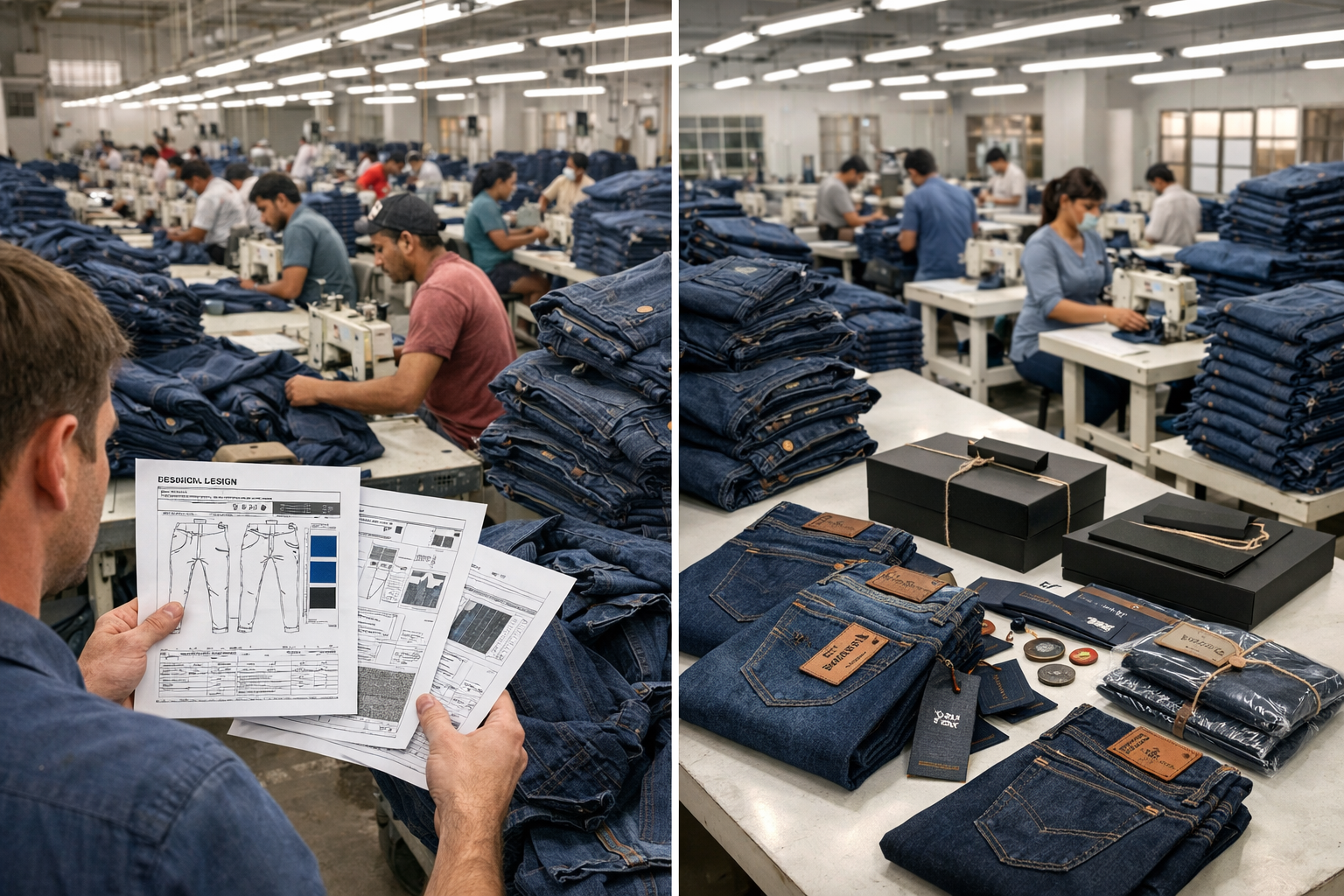 OEM vs private label jeans manufacturing for USA and UK buyers