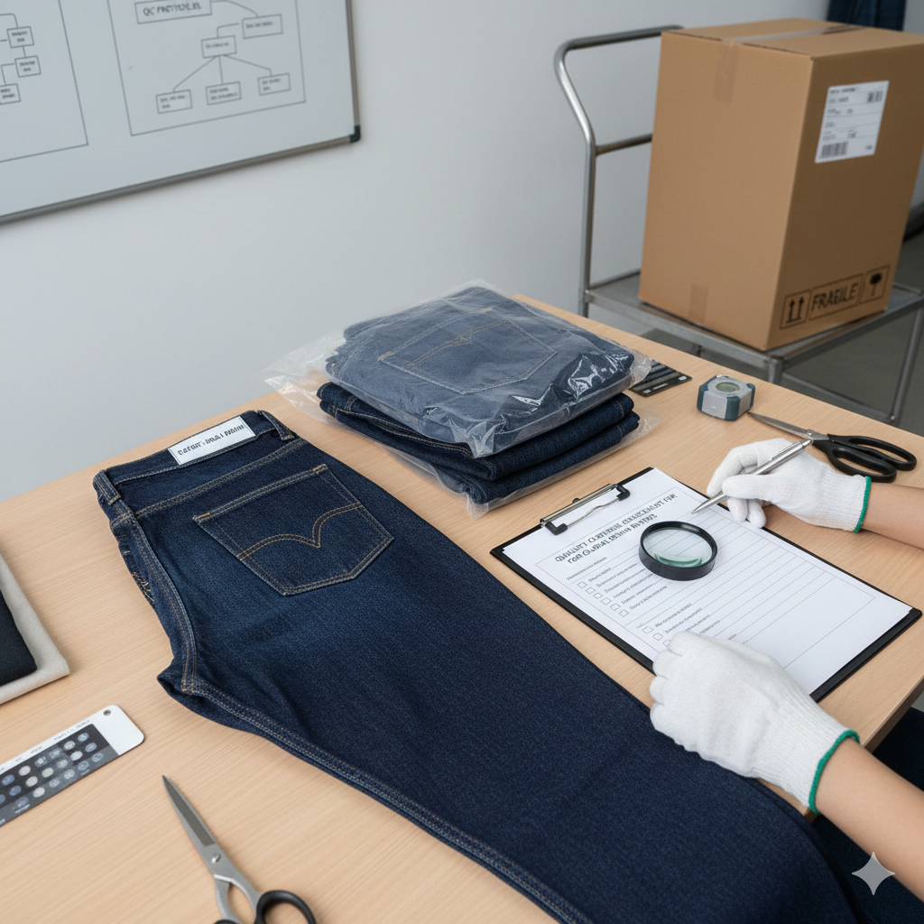 quality control checklist for denim jeans manufacturing factories